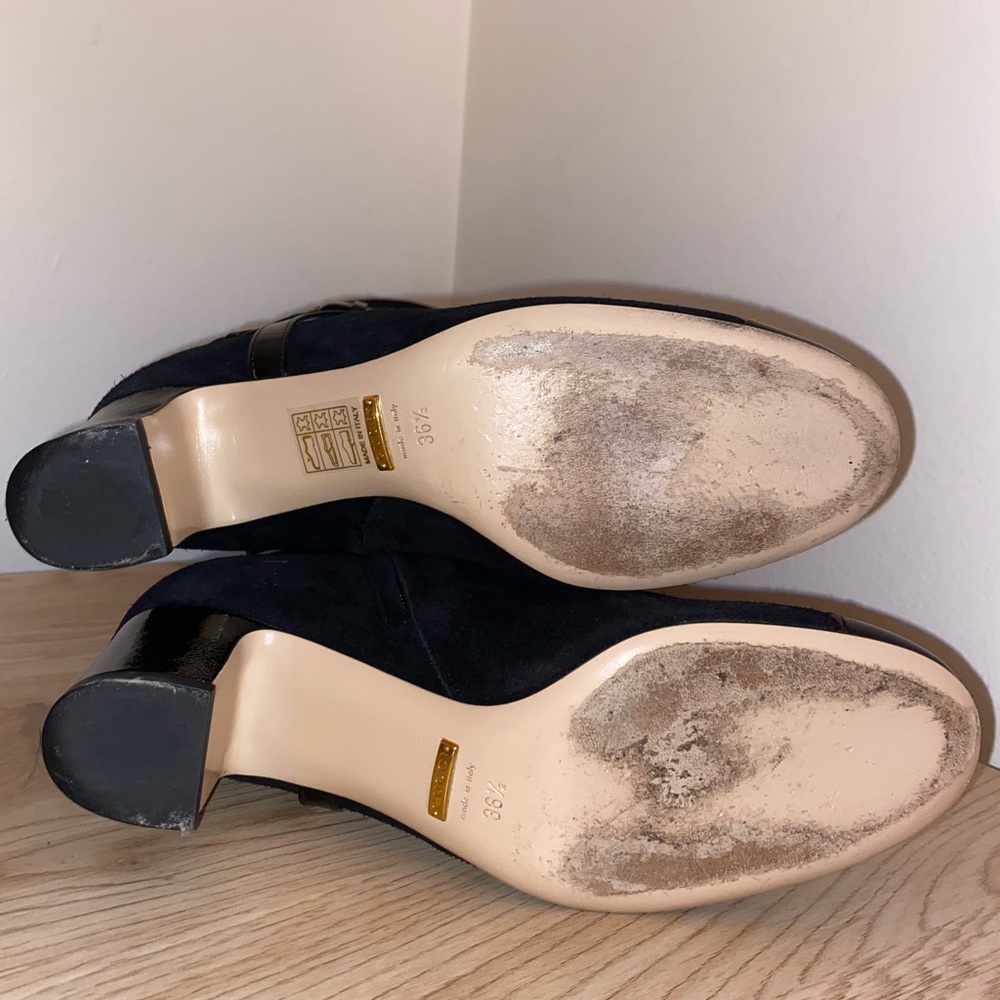 Gucci Geraldine Suede Patent GG Knee High Boot - Picture 7 of 10